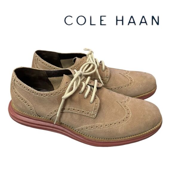 Cole Haan Men's Lunargrand Suede WIngtip Oxford Shoes 9.5 - Picture 2 of 6